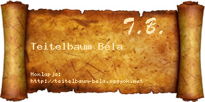 Teitelbaum Béla névjegykártya